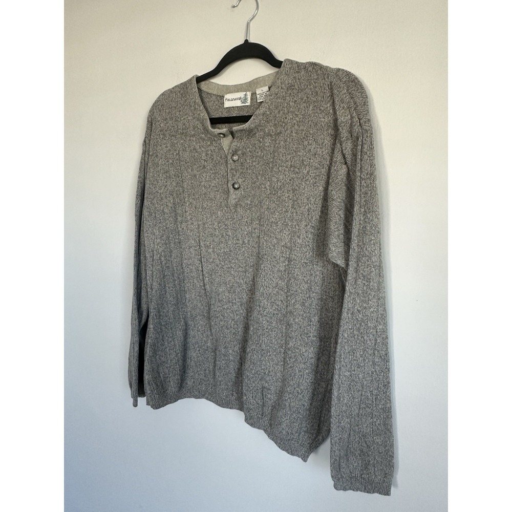 VTG 100% Cotton Fieldmaster Sweater Thermal Pullover Mens Size Large - Picture 3 of 15